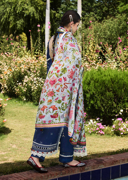 AYAN SAFFANA-3PC VISCOUS EMBROIDRED SHIRT WITH COUTURE PRINT SHAWL AND TROUSER-BIC-3159