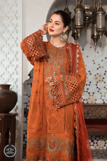 MARIA-B - 3PC DHANAK EMBROIDERED WITH DHANAK EMBROIDERED SHWAL - BIC-.3